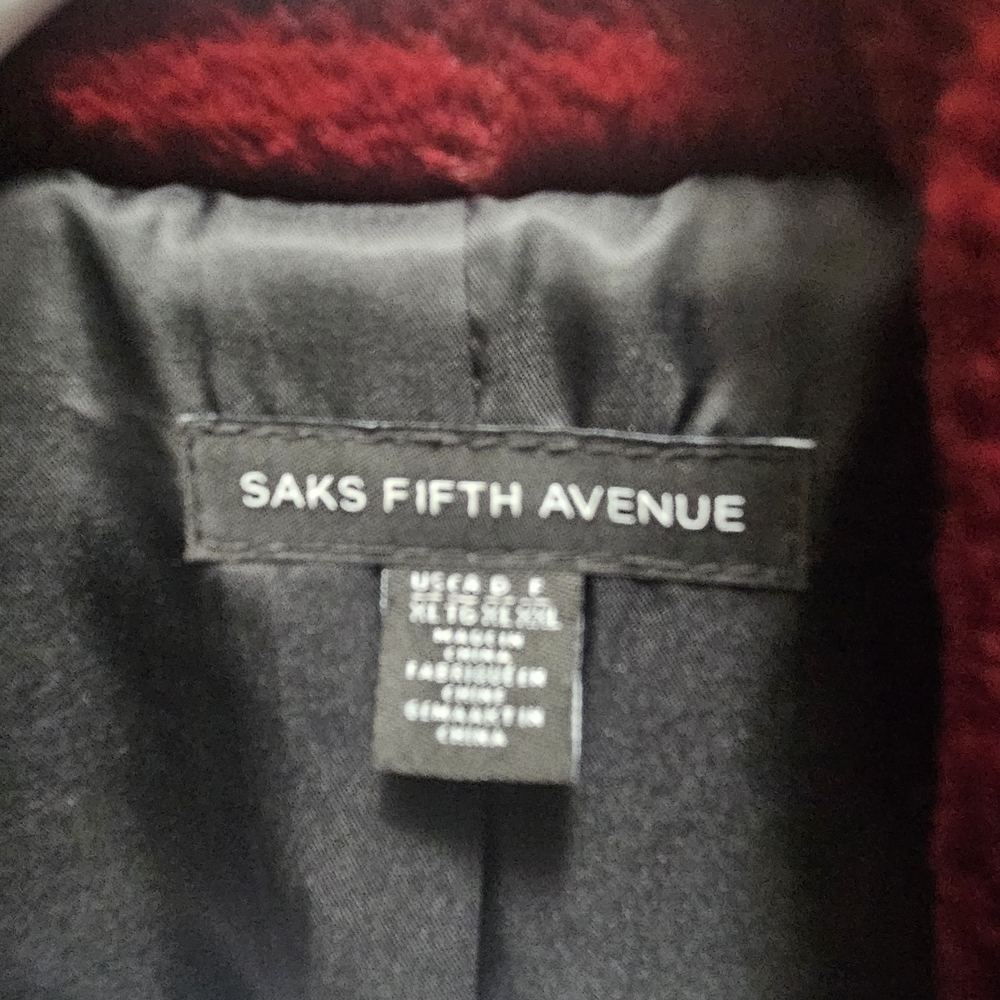 Saks Fifth Avenue Burgundy Teddy Jacket - Picture 3 of 3